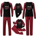 thumbnail image 5 of Kaemgyyd Family Christmas Pjs Matching Sets Long Sleeve Crew Neck Top and Plaid Bottom Trendy Sleepwear Loungewear 2 Piece Outfit, 5 of 6