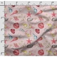 thumbnail image 2 of Soimoi Sea Shell Printed, Cotton Fleece, Fabric by The Yard Sewing DIY Stretch Fabric 56 Inches Wide, WarmFabric for Hats, Coats, Gloves, Blankets, Light Pink, 2 of 5