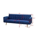 thumbnail image 3 of Bowery Hill Modern Contemporary Velvet Convertible Sofa in Blue Finish, 3 of 7