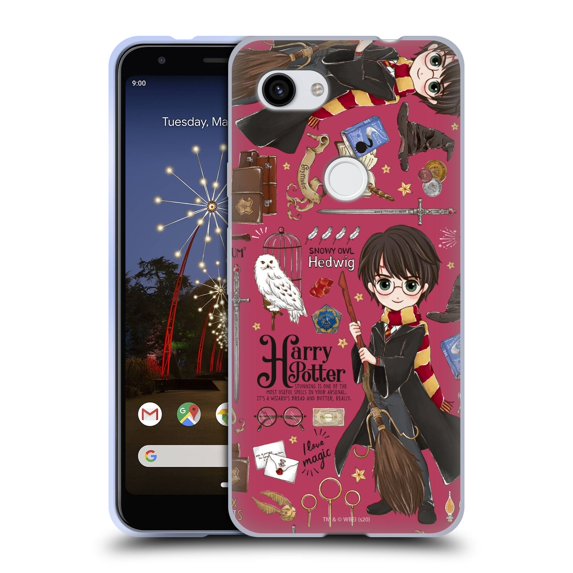 Head Case Designs Officially Licensed Harry Potter Deathly Hallows XXXVII Harry Pattern Soft Gel Case Compatible with Google Google Pixel 3a