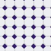 Merola Tile Fxlmo Metro - Matte White / Glossy Cobalt