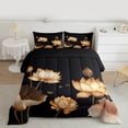 thumbnail image 2 of Homewish Chic Floral Lotus Bedding Comforter Set 2pcs for Female Men Adults,Oriental Style Twin Comforter Sets Microfiber,Exotic Style Breathable Bedding Set,Super Cozy Room Decor,Reversible, 2 of 8