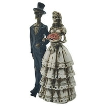 WMGHA Skeleton Bride and Groom Dancing Statue Resin Collectible Figurines for Day of the Dead Halloween Wedding Shelf Tabletop Display Decor