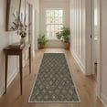 thumbnail image 4 of 2x3 Area Rug Machine Washable Low Pile Indoor Doormat with Non Slip Backing, Print Pattern Floor Mat for Entryway, Front Door, Bathroom and Kitchen, Diamond Floral, Dusky Olive, 4 of 5