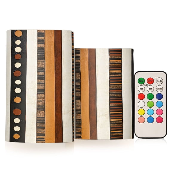 Yayeee Flameless Candles with Remote Flickering Battery Operated Multi Color Changing, Abstract Dots
