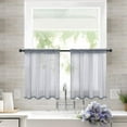 thumbnail image 3 of Rosnek Sheer Kitchen Curtain, Waffle Weave Tier Window Curtains Living Room Tulle Drape Rod Pocket Voile Valance Curtain Kitchen Bar Decor, 3 of 5