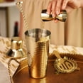 thumbnail image 5 of Twine Gold Hammered Barware Set, Home Bar Tools, Bartender Gifts, Set of 4, 5 of 9