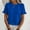 Blue, variant on Ladies Round Neck Ruffled Short Sleeve T Shirt Top Womens T Shirts Long Sleeve Neck Tops for Women Plain Shirt Casual T Shirts Women Women Active Wear Tops Shirts Comfy Women Womens Casual Summer Tops