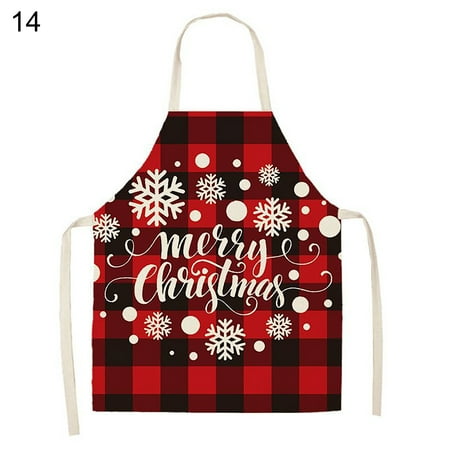 

Meizhencang Christmas Apron Eye-catching Wear Resistant Flax Unisex Waterproof Adult Apron for Home