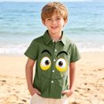 thumbnail image 6 of ATOGUTA Boys Button Down Shirt Short Sleeve Cute Print Tees Summer Cute Tops Army Green, Size 2T-15, 6 of 6