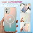 thumbnail image 4 of For iPhone 12 Case, for iPhone 12 Pro Case Compatible with MagSafe, Holographic Iridescent Cover, Magnetic Matte Shockproof Protective Rainbow Phone Case for iPhone 12, 12 Pro 6.1"-Sunset, 4 of 8