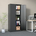 thumbnail image 7 of Garage Storage Cabinet with Doors and 4 Adjustable Shelves, Alvantor 72" Tall Metal Garage Cabinet , Lockable Tool Storage Cabinets for Garage, Home, Office Black, 7 of 7