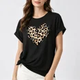 thumbnail image 2 of Women's Casual T-Shirt with Leopard Print Bow Graphic, Soft 100% Cotton Short Sleeve Crewneck for Summer, 2 of 6
