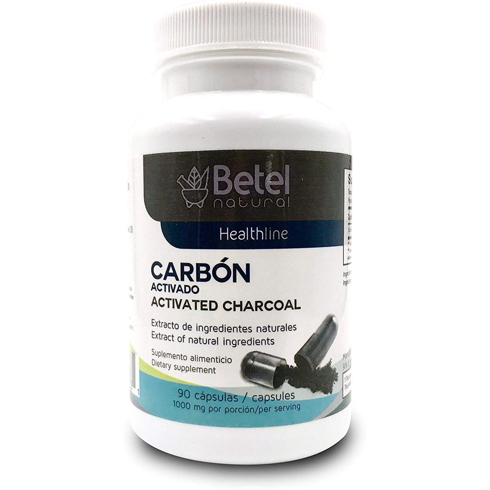 Carbon Activado Capsulas Activated Charcoal Betel Natural 90 Capsules