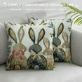 thumbnail image 3 of Creowell  Happy Easter Buffalo Plaid Brown Rabbits Throw Pillow Covers,  Eucalyptus Leaves Bunny Eggs Cushion Case Decoration for Sofa Couch ，Multi-Size, 3 of 5