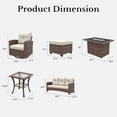 thumbnail image 6 of Layinsun 7 Pieces Patio Furniture Set with Swivel Chairs, Rattan Wicker Rocking Glide Chairs with 44" Propane Gas Fire Pit Table Conversation Set, 6 of 9