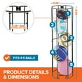 thumbnail image 7 of Vertical Ball Storage Rack, Wall-Mounted Garage Sports Equipment Organizer, Soccer Ball, Volley Ball, Football, and Basketball Holder, Space-Saving Vertical Ball Rack for Garage, Gym, or Playroom, 7 of 7