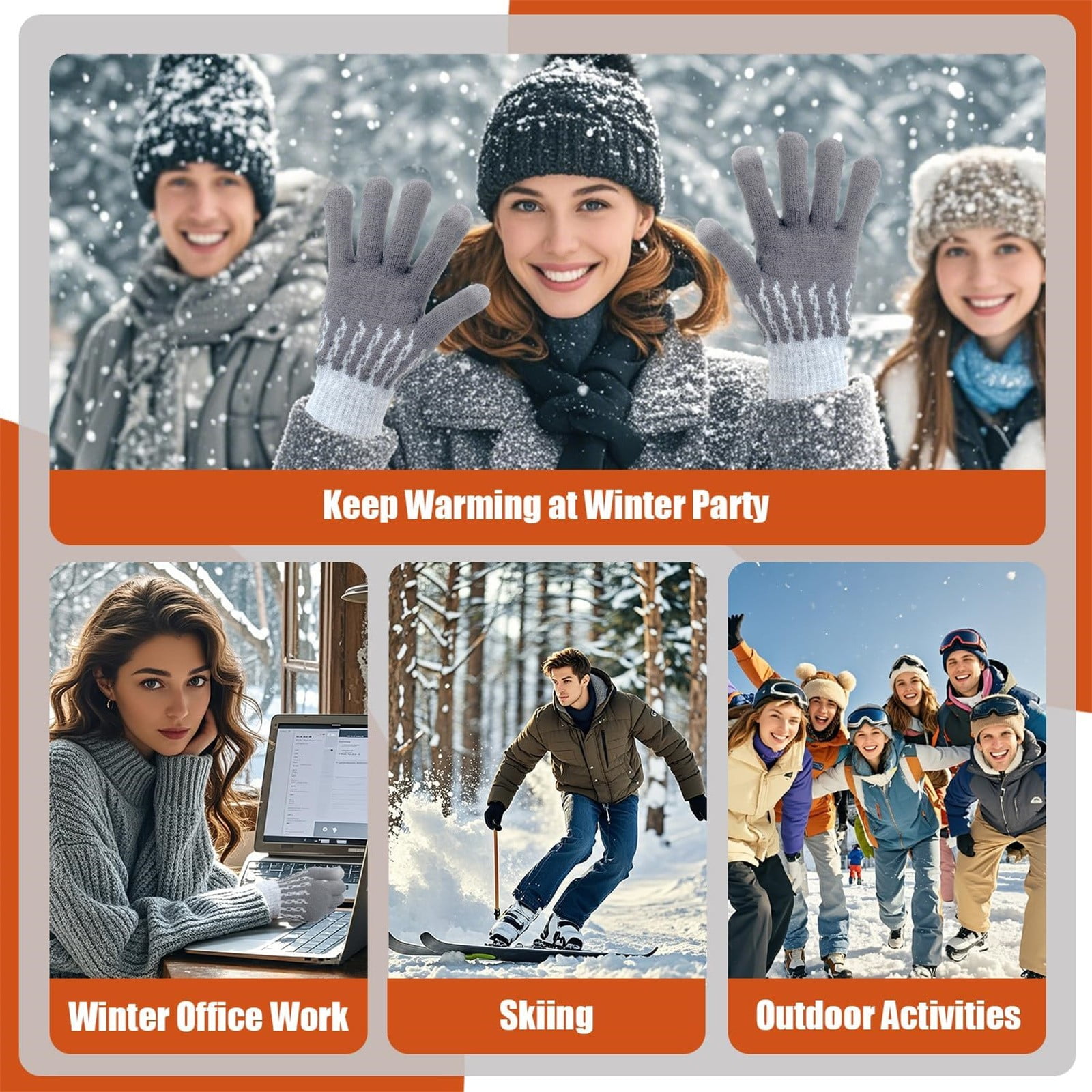 Heated Gloves for Men Women USB Electric Rechargeable - Winter Thermal Waterproof Warm Gloves for Outdoor Ski Snowboard Motorcycle, Cold Weather Gear, Holiday Gift Idea