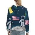 thumbnail image 7 of Xecao Astronaut With USA Flag Pattern Hoodies for Women Sweatshirts Long Sleeve Sweatshirts Pullover Outfits with Pocket-Large, 7 of 7