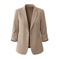 thumbnail image 5 of jehdhy Womens Lapel 3/4 Sleeve Blazers Fashion Casual Solid Color Lightweight Business Casual Work Suit Jacket Coat with Pockets, 5 of 8