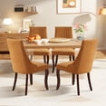thumbnail image 3 of MIKIBAMA Upholstered Accent Chair for Dining Room with Curved Solid Wood Legs,Set of 4 (Gold), 3 of 6