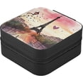thumbnail image 3 of GZHJMY Paris Eiffel Tower Jewelry Box for Teens Girls Women Birthday Christmas Gift, Portable PU Leather Jewelry Storage Box Mini Travel Jewelry Case for Necklace Bracelet Earrings Rings, 3 of 7