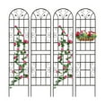 thumbnail image 2 of 4 Pack Metal Garden Trellis 86.7" x 19.7" Rustproof Trellis for Climbing Plants Outdoor Flower Support Black, 2 of 5
