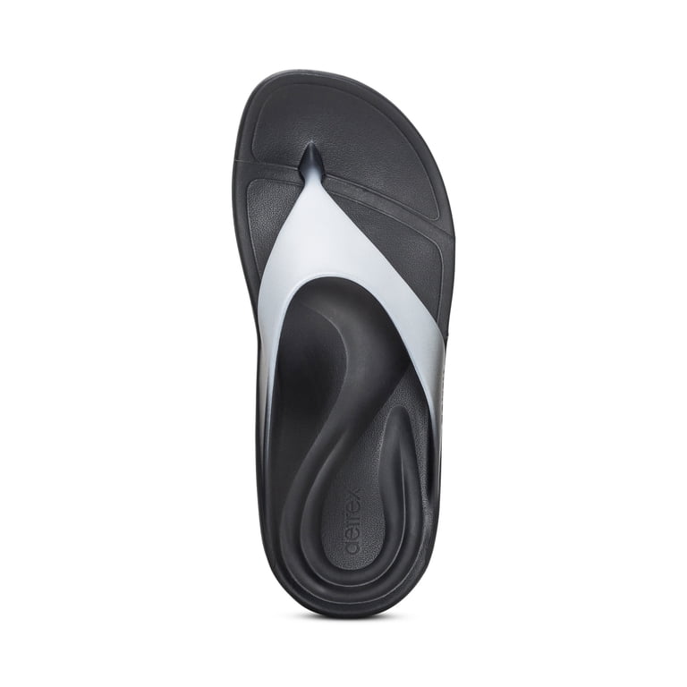 Aetrex Maui Men 14 Black Orthotic Flip Flops Arch Support Water Friendly Sandals Maui Orthotic Men main image 3