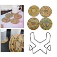 thumbnail image 1 of Posavasos de Corcho para Bebidas, 4 Uds., Alfombrilla de Mandala con Soporte de Almacenamiento Macarena posavasos, 1 of 8