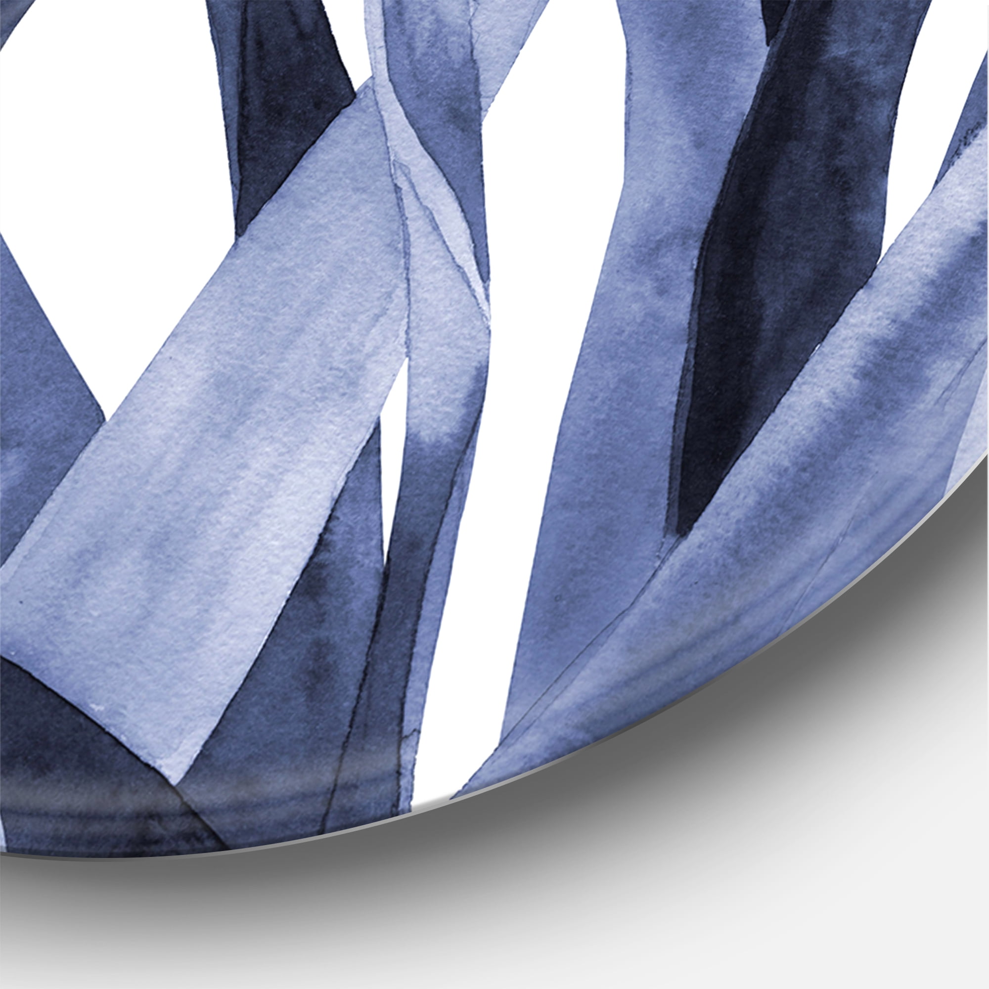 Designart 'Close Up Navy Blue Agave Leaves' Traditional Circle Metal Wall Art 23x23 - Disc of 23