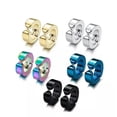 thumbnail image 3 of Colorful Stainless Steel Non Piercing Magnet Earrings Charm Hoop Earrings Set, 3 of 9