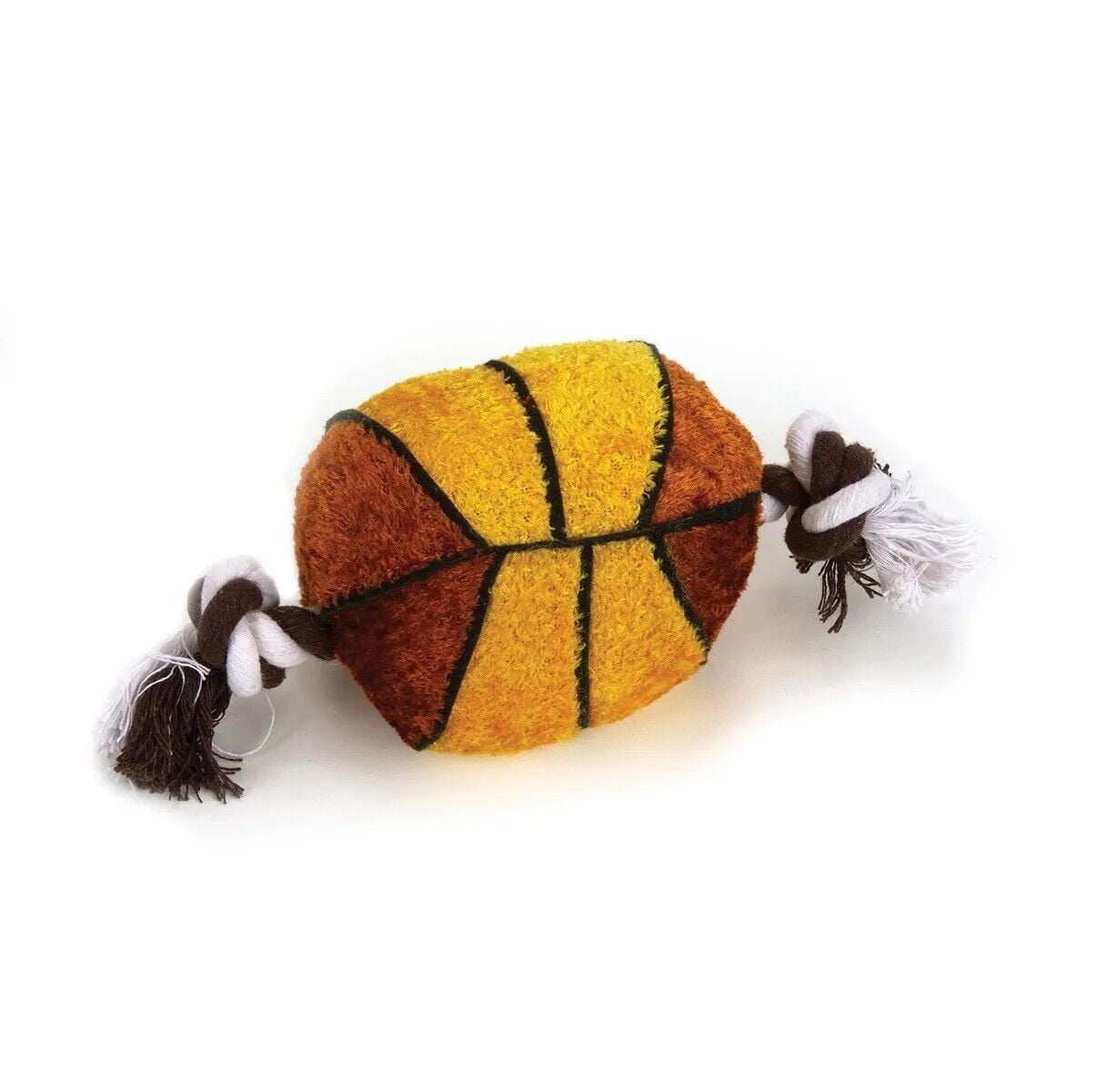 Plush and Rope 8" Dog Toy Sports Ball Squeaker Choose Your Favorite or Set of 4 (Full Set - All 4 Toys)