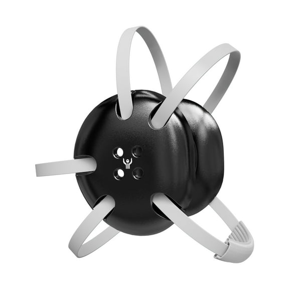 Great Call Athletics | Black Wrestling Classic Headgear Earguard | Adult Grappling Head Gear | Adjustable Ear Guards White Straps