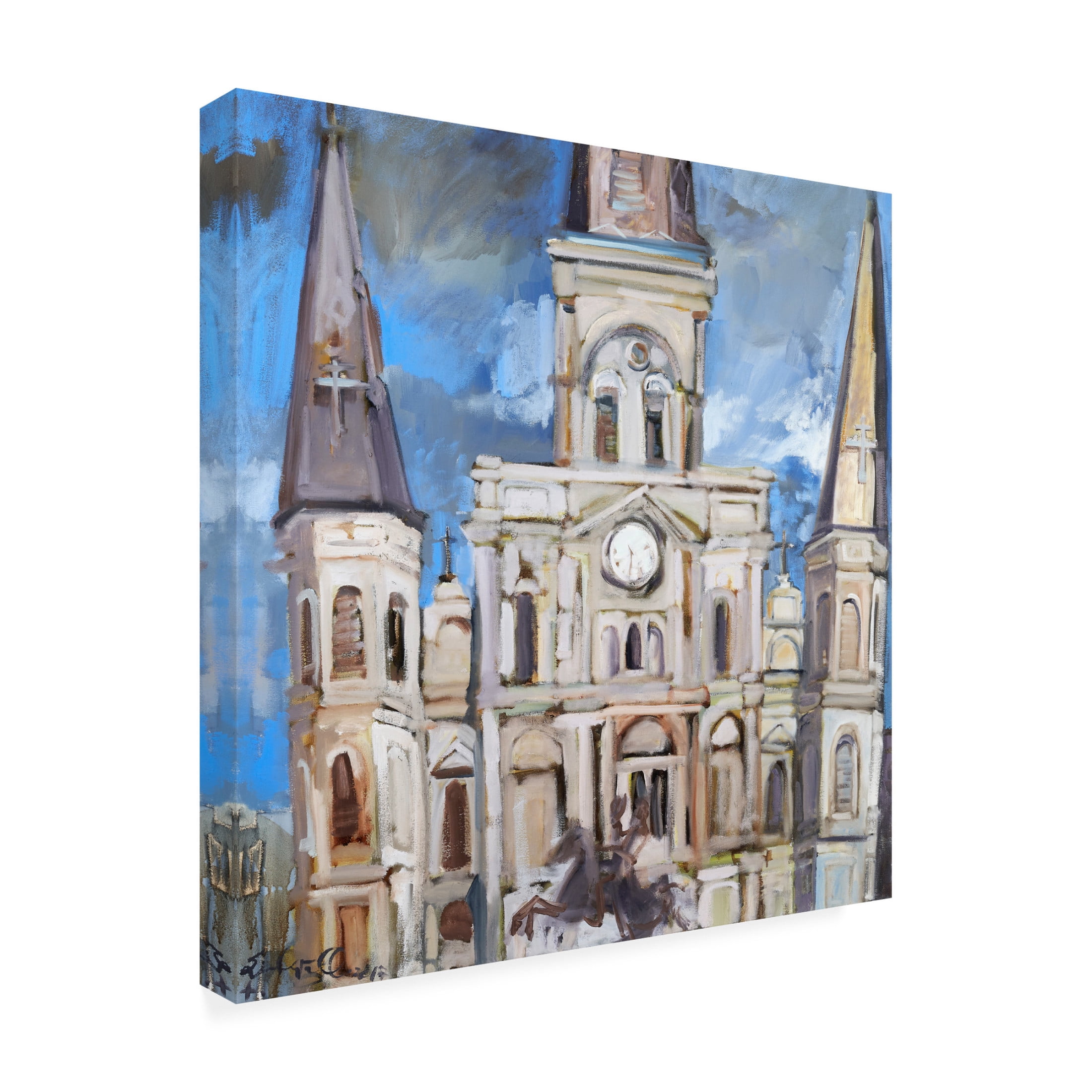 Canvas Wall Art - Erin McGee Ferrell 'Saint Louis Cathedral II' Wall Art for Living Room, Bedroom, or Office Décor by Trademark Fine Art - 18 x 18 Inches