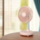 thumbnail image 1 of Mini Ventilador Oscilante Ventilador de Mesa Portátil Recargable por USB Que Funciona con Baterías y Ventilador de Escritorio de 4 Niveles de Velocidad para Exteriores Rosa, 1 of 10