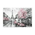 thumbnail image 2 of Couple Hug Pink Paris France Canvas Artwork Breathtaking French City for Home Decor Ready to Hang, 2 of 18