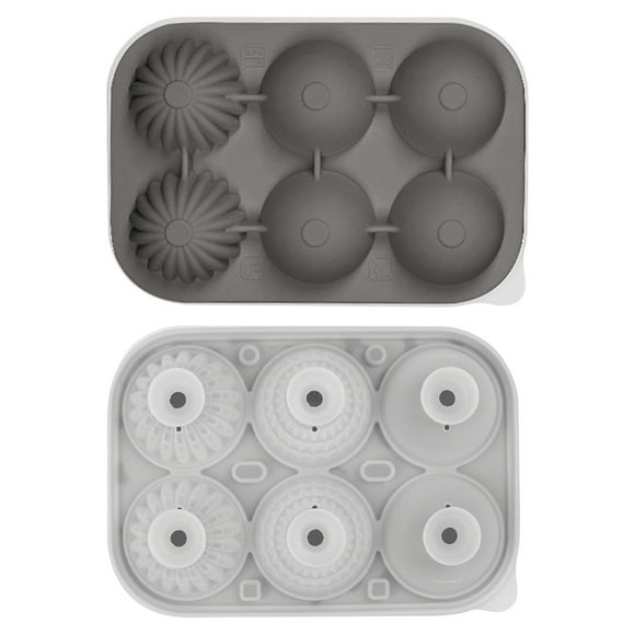 Silicone Ice Mould,Food Grade Silicone Ice Tray,Spherical and Angular Ice Mould,Easy Demoulding Design,Multi-Color Ice Maker,Whiskey or Cocktail Use,Flexible and
