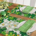 thumbnail image 5 of St. Patrick''s Day Clover Placemats Set of 4, Shamrock Daisy Flower Horseshoe Plaid Check Farmhouse Dining Table Place Mats, Gold Coins Irish Holiday Kitchen Decor Home Decoration 12 x 18 Inch, 5 of 5