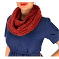 thumbnail image 1 of Peach Couture Womens Glamorous Chic Warm Knitted Winter Snood Infinity Loop Scarf (Red), 1 of 1