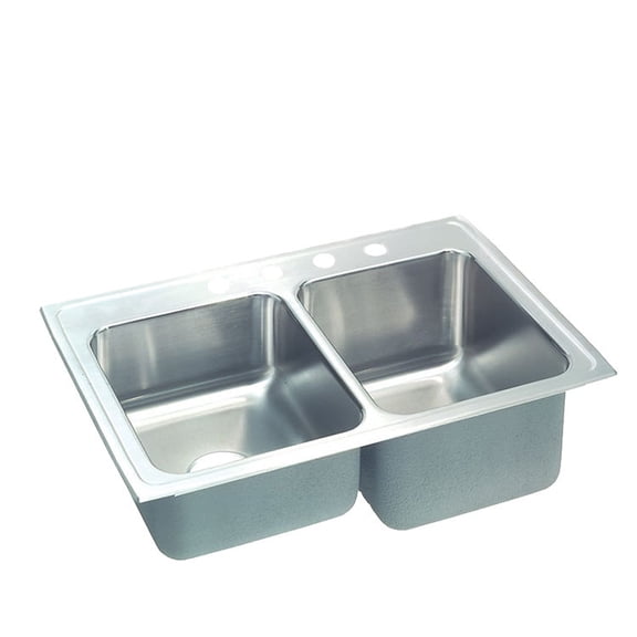 Elkay STLR3322R4 Gourmet Stainless Steel Double Bowl Sink