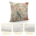 thumbnail image 4 of ERAPDAUR Vintage Bird Floral Pillow Covers Pink Green Yellow Flower Leaves Decorative Throw Pillows For Couch Chinoiserie Cases Farmhouse Home Decor Sofa Bed Porch Outdoor 24x24in, 4 of 5