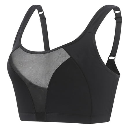 Juslio Minimizer Bras for Women Athletic Padded Vest Solid Yoga Bra
