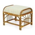 thumbnail image 3 of SK New Interiors Krit Ottoman Footstool ECO Natural Rattan Wicker w/ Cream Cushion, Colonial, 3 of 7