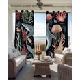 thumbnail image 6 of Black Grey Shark Coastal Blackout Curtains for Bedroom Living Room Darkening Curtains 84 Inch Length 2 Panels Set Nautical Beach Ocean Coral Window Curtain Window Treatment Grommet Drapes 52"x84", 6 of 9