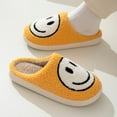thumbnail image 2 of Pantuflas de algodón con cara sonriente de dibujos animados para el hogar, pantuflas de felpa para el hogar, pantuflas cálidas para parejas de mujeres para interiores, 2 of 6
