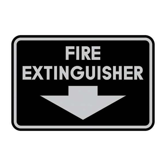 Classic Framed Fire Extinguisher (Black / Silver) - Small