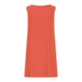 thumbnail image 4 of Ovzne Robes Grande Taille pour Femmes Rondes Robe pour Femme Robe Sans Manches Décontractée Couleur Unie Col Rond Robe de Printemps Liquidation, 4 of 6