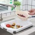 thumbnail image 4 of SENSETH 1 Pc Retractable Drain Basket Cutting Board Multifunction Non-slip Kitchen Chopping Block Cutting Board with Storage Basket (Random Color), 4 of 9