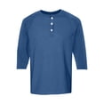 thumbnail image 4 of Men's Comfortable Raglan Tshirt Classic 3/4 Sleeve Henley Tops Fall Big and Tall Shirts Button Up Clothing, 4 of 7