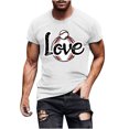 thumbnail image 2 of Qiopertar Liquidation à Moins de 5$ Blouse à Manches Courtes Imprimée Col Rond pour Hommes en Solde Offres d'Accès Anticipé, 2 of 5
